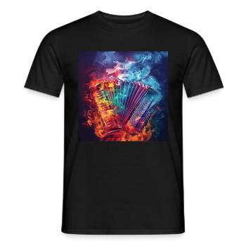 Akkordeon - Männer T-Shirt - Schwarz - Vorne - AI Model Male 178 light (178cm)