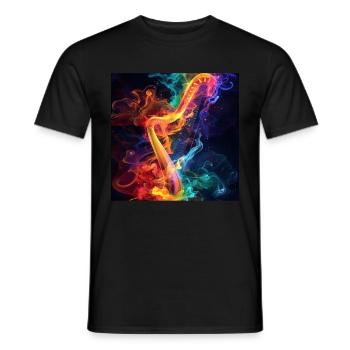 Harfe - Männer T-Shirt - Schwarz - Vorne - AI Model Male 178 light (178cm)