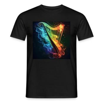 Harfe - Männer T-Shirt - Schwarz - Vorne - AI Model Male 178 light (178cm)