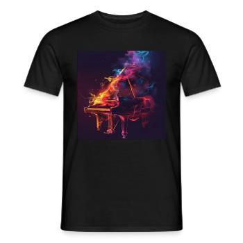 Piano - T-shirt homme - noir - Devant - AI Model Male 178 light (178cm)