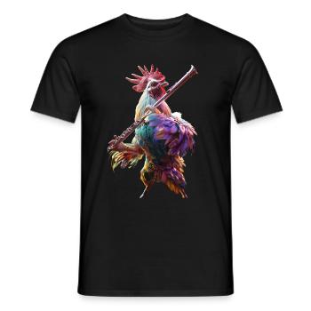 Flûte de coq - T-shirt homme - noir - Devant - AI Model Male 178 light (178cm)