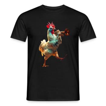 Rooster Trumpet - Men's T-Shirt - black - Front - AI Model Male 178 light (178cm)