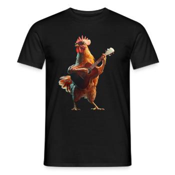 Hahn Ukulele - Männer T-Shirt - Schwarz - Vorne - AI Model Male 178 light (178cm)