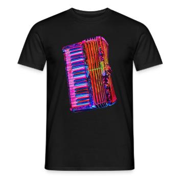 Akkordeon - Männer T-Shirt - Schwarz - Vorne - AI Model Male 178 light (178cm)