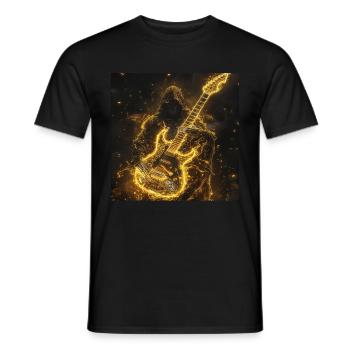 Gitarre - Männer T-Shirt - Schwarz - Vorne - AI Model Male 178 light (178cm)
