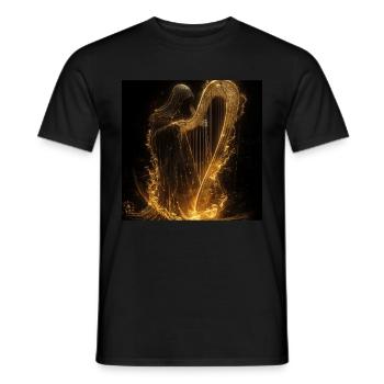 Harfe - Männer T-Shirt - Schwarz - Vorne - AI Model Male 178 light (178cm)
