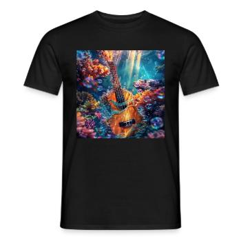 Ukulele - Männer T-Shirt - Schwarz - Vorne - AI Model Male 178 light (178cm)