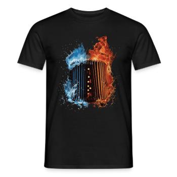 Akkordeon - Männer T-Shirt - Schwarz - Vorne - AI Model Male 178 light (178cm)