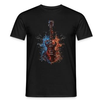 Gitarre - Männer T-Shirt - Schwarz - Vorne - AI Model Male 178 light (178cm)