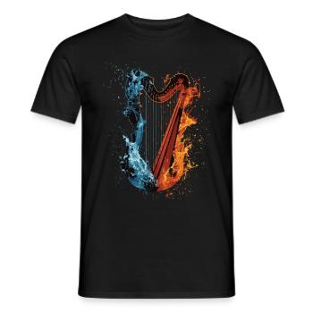 Harfe - Männer T-Shirt - Schwarz - Vorne - AI Model Male 178 light (178cm)