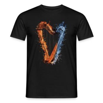 Harfe - Männer T-Shirt - Schwarz - Vorne - AI Model Male 178 light (178cm)