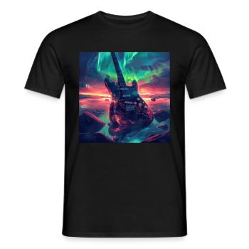 Gitarre - Männer T-Shirt - Schwarz - Vorne - AI Model Male 178 light (178cm)