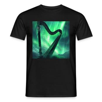 Harfe - Männer T-Shirt - Schwarz - Vorne - AI Model Male 178 light (178cm)