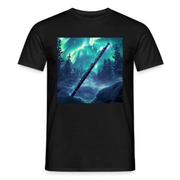 Querflöte - Männer T-Shirt - Schwarz - Vorne - AI Model Male 178 light (178cm)