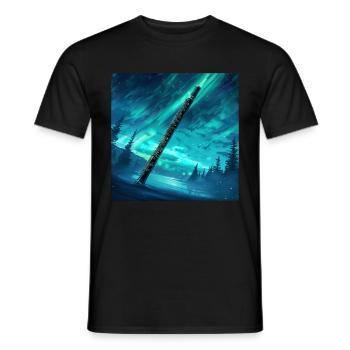 Querflöte - Männer T-Shirt - Schwarz - Vorne - AI Model Male 178 light (178cm)