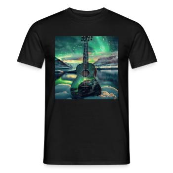Ukulele - Männer T-Shirt - Schwarz - Vorne - AI Model Male 178 light (178cm)