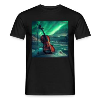 Violine - Männer T-Shirt - Schwarz - Vorne - AI Model Male 178 light (178cm)