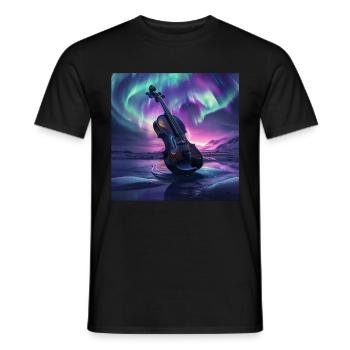 Violine - Männer T-Shirt - Schwarz - Vorne - AI Model Male 178 light (178cm)