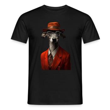 Whippet - Männer T-Shirt - Schwarz - Vorne - AI Model Male 178 light (178cm)
