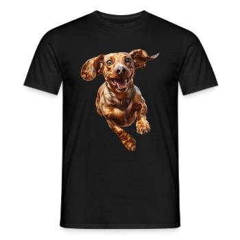 Dackel - Männer T-Shirt - Schwarz - Vorne - AI Model Male 178 light (178cm)