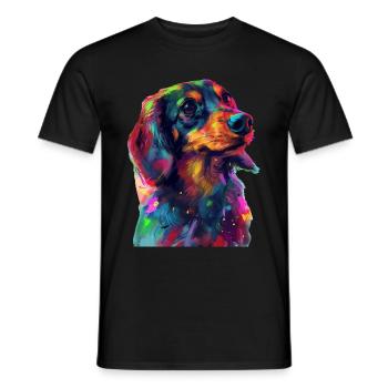 Dackel - Männer T-Shirt - Schwarz - Vorne - AI Model Male 178 light (178cm)