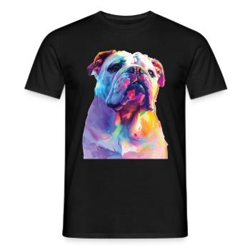 Englische Bulldogge - Männer T-Shirt - Schwarz - Vorne - AI Model Male 178 light (178cm)