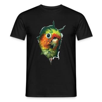 Sittiche - Männer T-Shirt - Schwarz - Vorne - AI Model Male 178 light (178cm)
