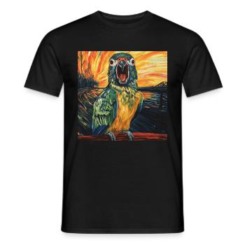 Sittiche - Männer T-Shirt - Schwarz - Vorne - AI Model Male 178 light (178cm)