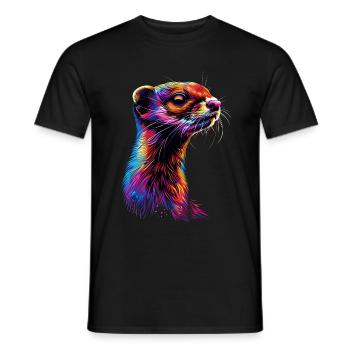 Wiesel - Männer T-Shirt - Schwarz - Vorne - AI Model Male 178 light (178cm)