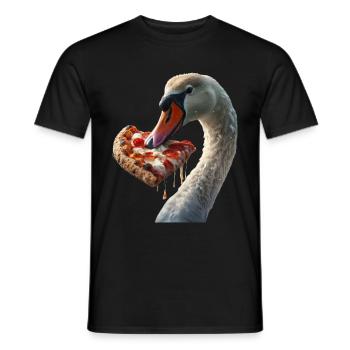 Schwan - Männer T-Shirt - Schwarz - Vorne - AI Model Male 178 light (178cm)