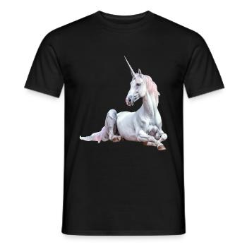 Einhorn - Männer T-Shirt - Schwarz - Vorne - AI Model Male 178 light (178cm)