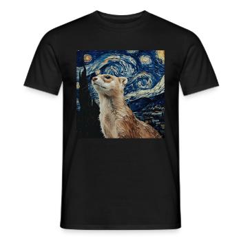 Hermelin - Männer T-Shirt - Schwarz - Vorne - AI Model Male 178 light (178cm)