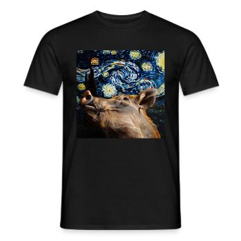 Warzenschwein - Männer T-Shirt - Schwarz - Vorne - AI Model Male 178 light (178cm)