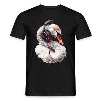 Schwan - Männer T-Shirt - Schwarz - Vorne - AI Model Male 178 light (178cm)