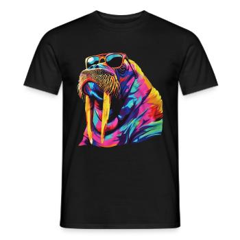 Walross - Männer T-Shirt - Schwarz - Vorne - AI Model Male 178 light (178cm)