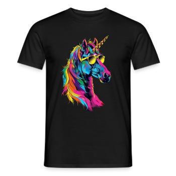 Einhorn - Männer T-Shirt - Schwarz - Vorne - AI Model Male 178 light (178cm)
