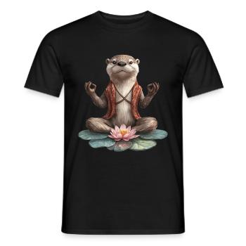 Otter - Männer T-Shirt - Schwarz - Vorne - AI Model Male 178 light (178cm)