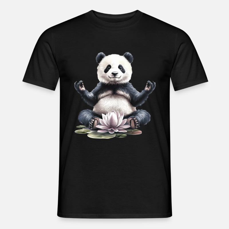Panda - Männer T-Shirt - Schwarz