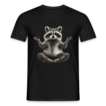 Waschbär - Männer T-Shirt - Schwarz - Vorne - AI Model Male 178 light (178cm)