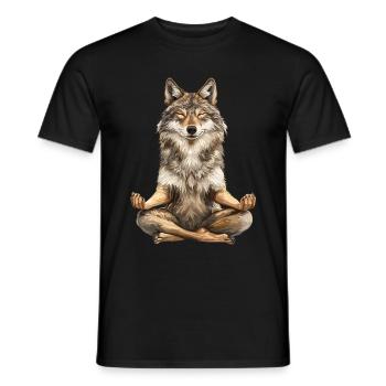 Wolf - Männer T-Shirt - Schwarz - Vorne - AI Model Male 178 light (178cm)