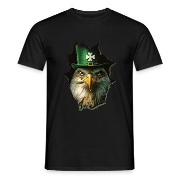 St. Patrick Adler - Männer T-Shirt - Schwarz - Vorne - AI Model Male 178 light (178cm)