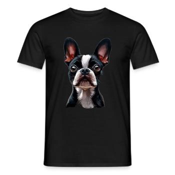 Boston Terrier - Männer T-Shirt - Schwarz - Vorne - AI Model Male 178 light (178cm)