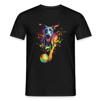Windhund - Männer T-Shirt - Schwarz - Vorne - AI Model Male 178 light (178cm)