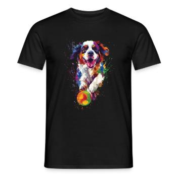 Bernhardiner - Männer T-Shirt - Schwarz - Vorne - AI Model Male 178 light (178cm)