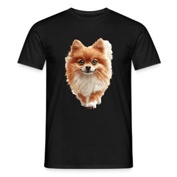 Zwergspitz - Männer T-Shirt - Schwarz - Vorne - AI Model Male 178 light (178cm)