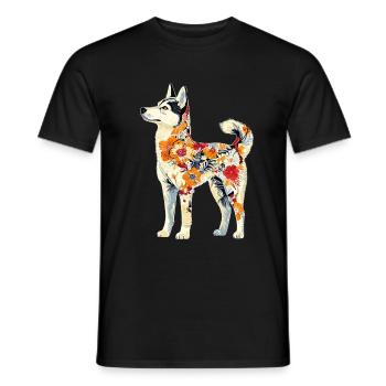 Sibirischer Husky - Männer T-Shirt - Schwarz - Vorne - AI Model Male 178 light (178cm)