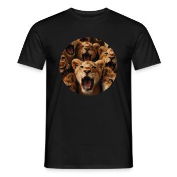 Löwe - Männer T-Shirt - Schwarz - Vorne - AI Model Male 178 light (178cm)