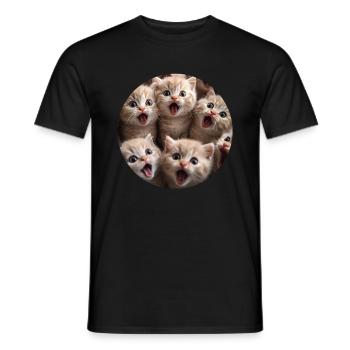 Schottische Faltohrkatze - Männer T-Shirt - Schwarz - Vorne - AI Model Male 178 light (178cm)