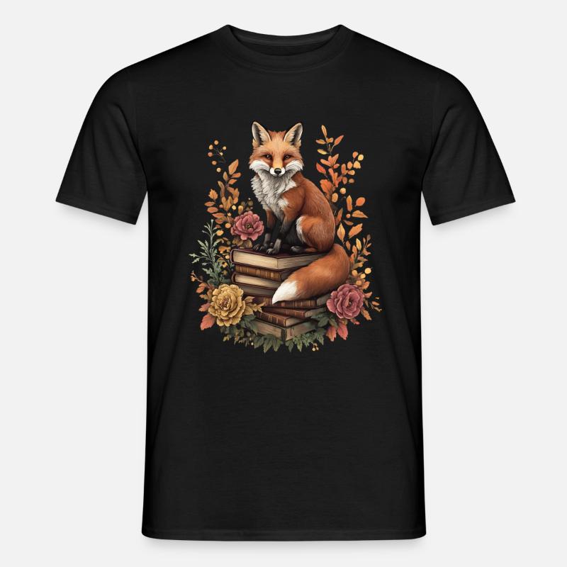 Fuchs - Männer T-Shirt - Schwarz