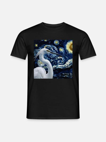 Reiher Vogel - Männer T-Shirt - Schwarz